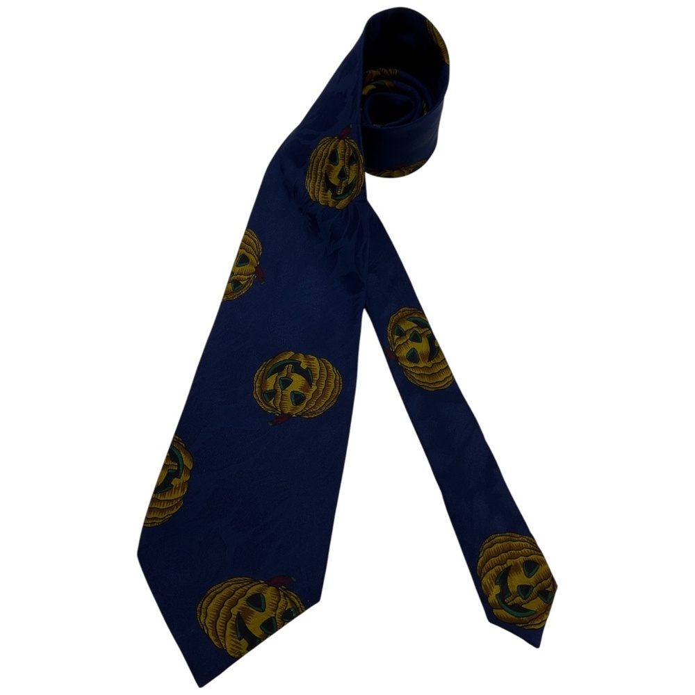 MOSCHINO Blue/Beige/Brown Halloween Silk LUXURY Tie ITALY
